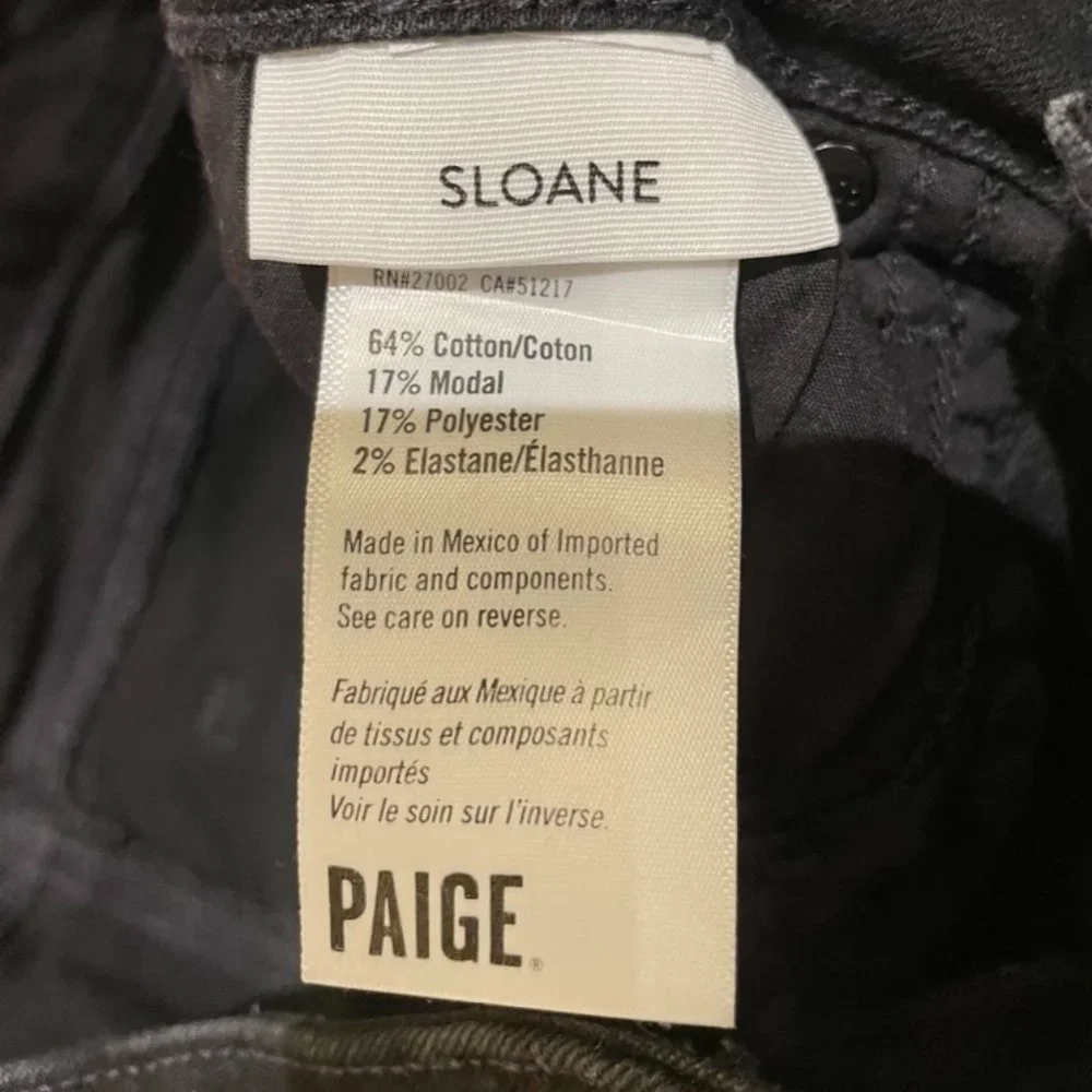 PAIGE Sloane Slight Bootcut in Black/Caviar Size 27 - Picture 6 of 9